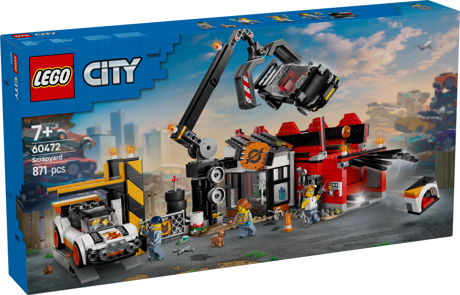 60472 LEGO® City Metāllūžņu laukums ar auto, 7+ gadi, 2025 gada modelis