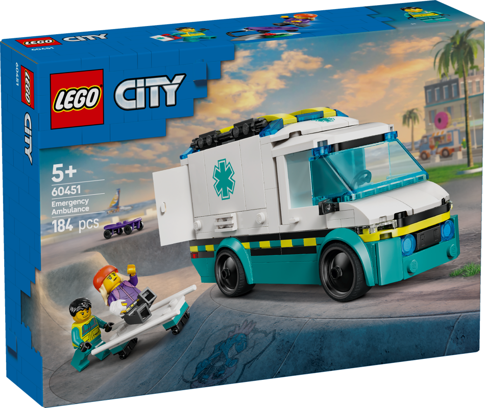 60451 LEGO® City Ātrās palīdzības auto, 5+ gadi, 2025 gada modelis