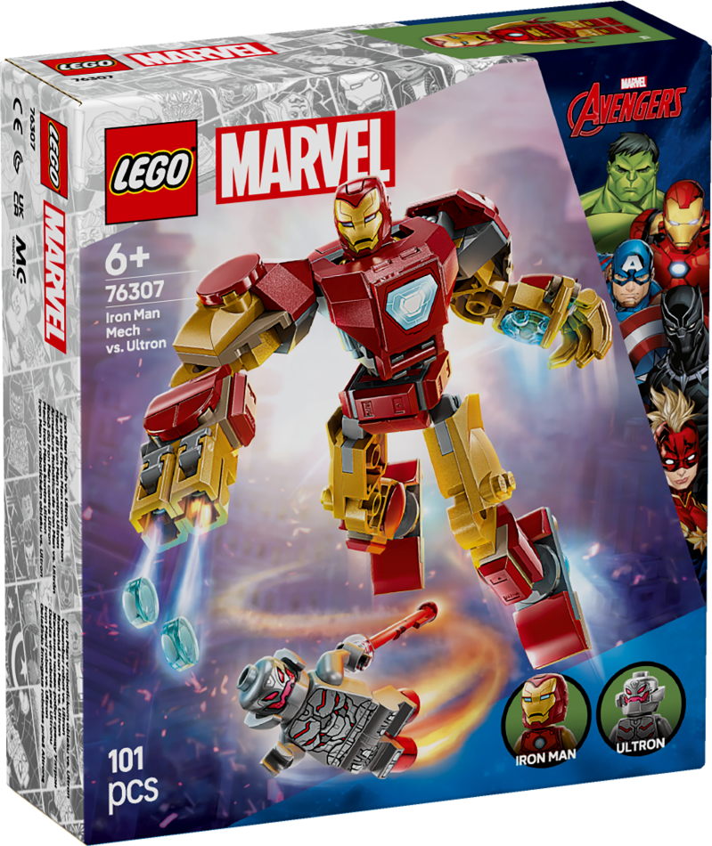 76307 LEGO® Marvel Super Heroes Dzelzs vīra robots pret Ultronu, 6+ gadi, 2025 gada modelis