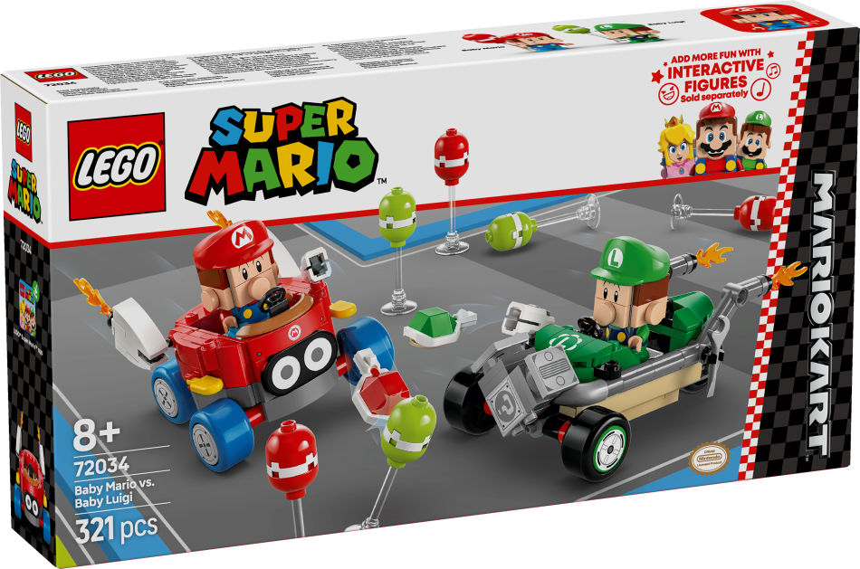 72034 LEGO® Super Mario Mario Kart™ – Baby Mario un Baby Luigi, 8+ gadi, 2025 gada modelis