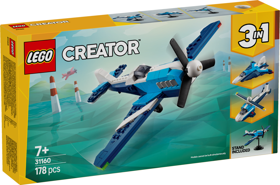31160 LEGO® Creator Gaisa kuģi: Sacīkšu lidmašīna, 7+ gadi, 2025 gada modelis