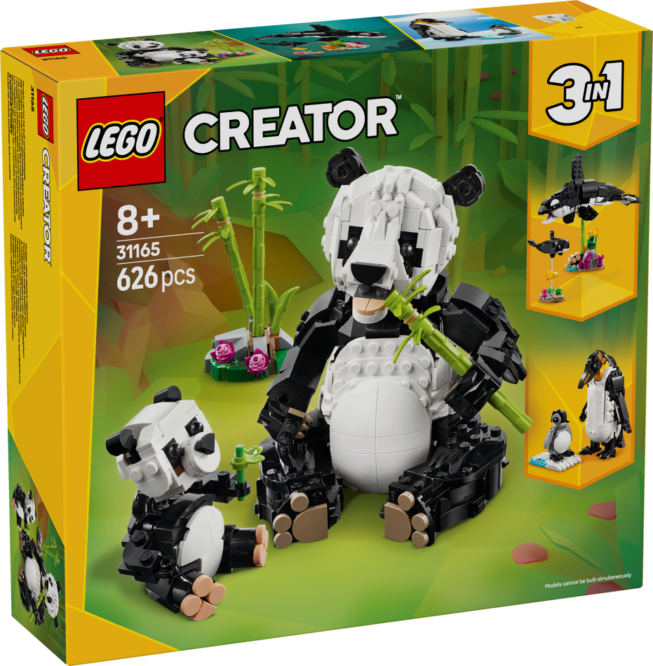 31165 LEGO® Creator Savvaļas dzīvnieki: Pandu ģimene, 8+ gadi, 2025 gada modelis