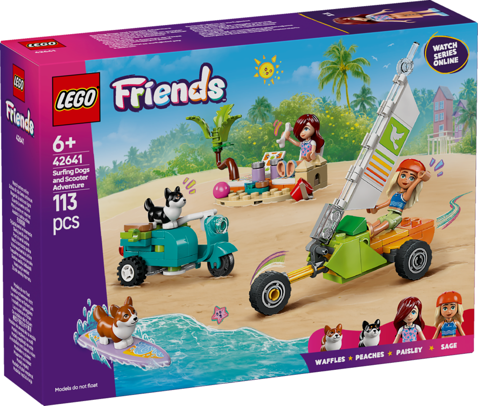 42641 LEGO® Friends Sērfojoši suņi un motorollera piedzīvojums , 6+ , модель 2025 года