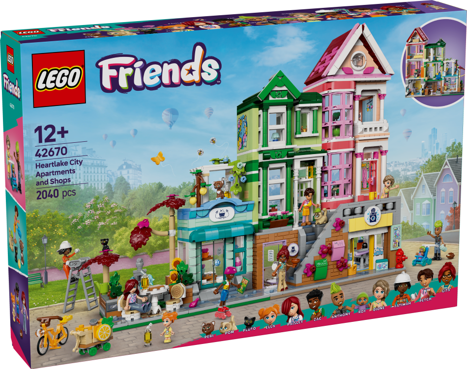 42670 LEGO® Friends Hārtleikas pilsētas dzīvokļi un veikali, 12+ , модель 2025 года