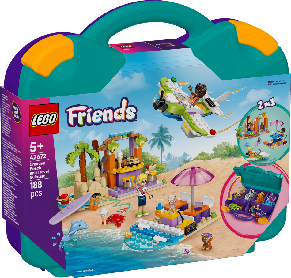 42672 LEGO® Friends Radošā pludmale un ceļasoma, 5+ gadi, 2025 gada modelis