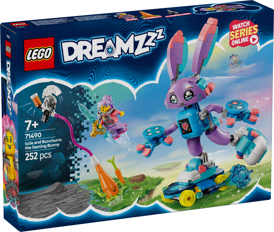 71490 LEGO® DREAMZzz™ Izzie un spēļu zaķis Bunchurro, 7+ gadi, 2025 gada modelis