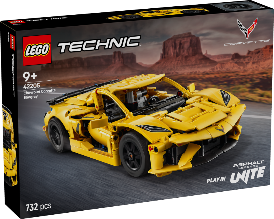 42205 LEGO® Technic Chevrolet Corvette Stingray , 9+ gadi, 2025. gada modelis