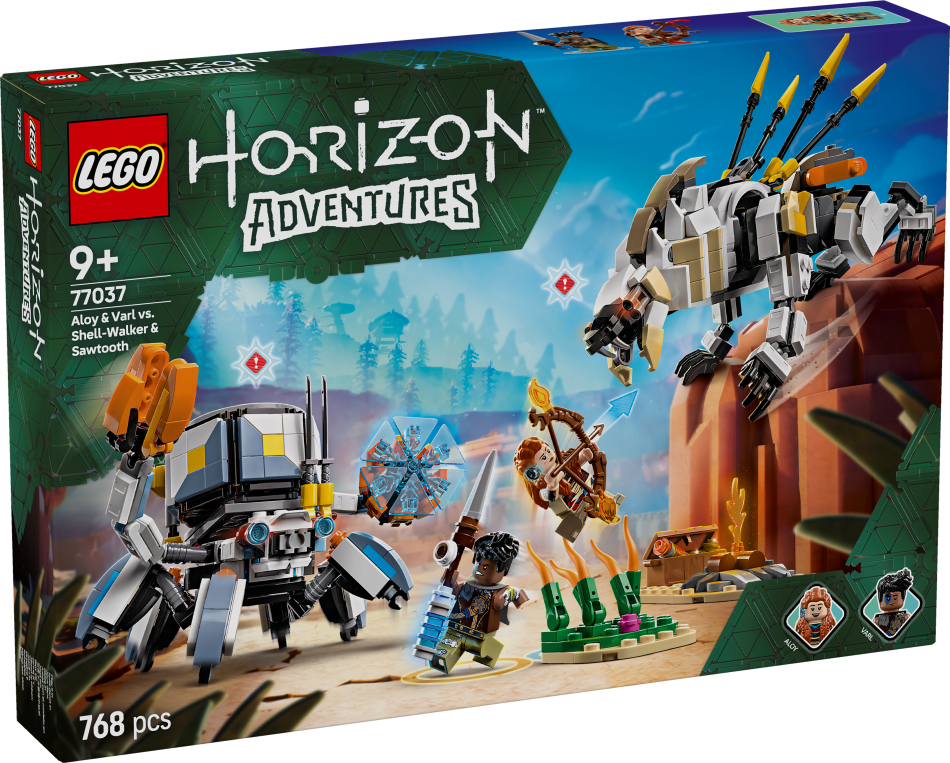 77037 LEGO Horizon Adventures Aloy un Varl pret Shell-Walker un Sawtooth, 9+ gadi, 2025. gada modelis