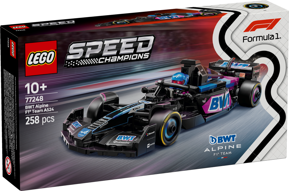 77248 LEGO® Speed Champions BWT Alpine F1® Team A524 sacīkšu auto , 10+ gadi, 2025. gada modelis