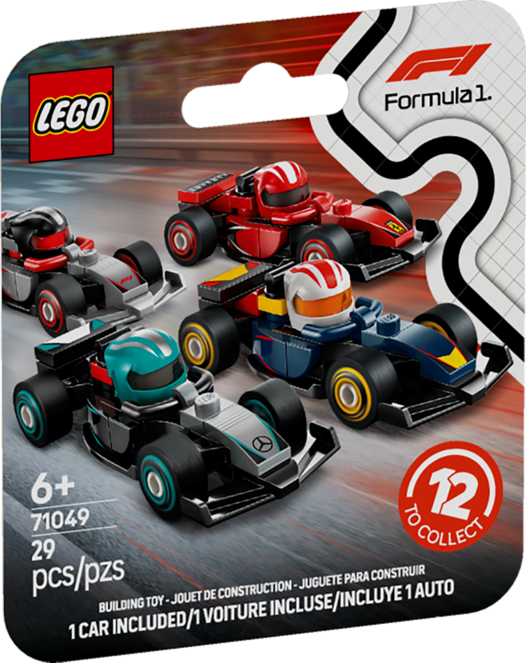 71049 Minifigure Series F1® kolekcionējami sacīkšu auto, 6+ gadi, 2025. gada modelis