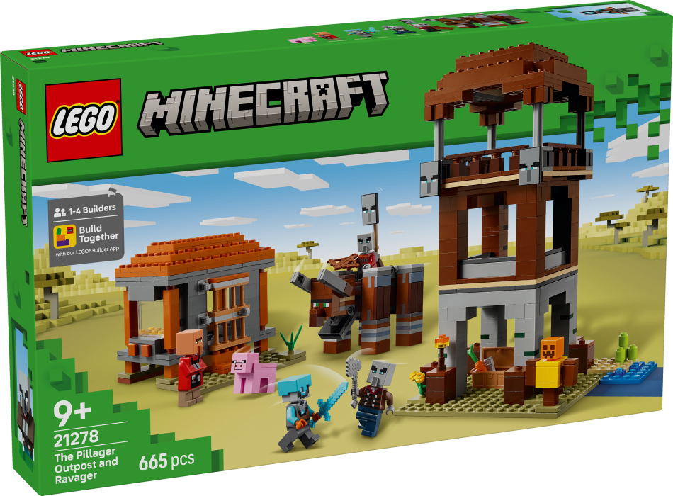21278 LEGO® Minecraft Izlaupītāju postenis un Nemiernieks , 9+ gadi, 2025 gada modelis