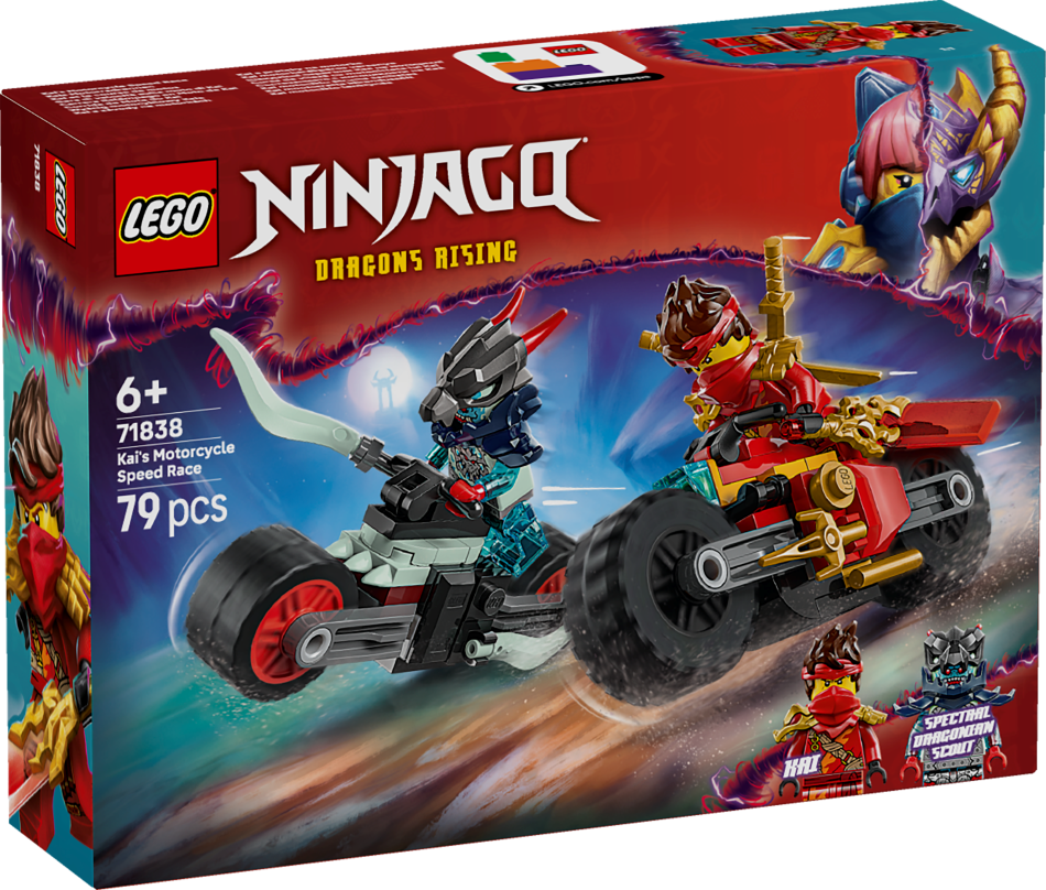 71838 LEGO® Ninjago Kai motociklu ātruma sacīkstes, 6+ gadi, 2025 gada modelis