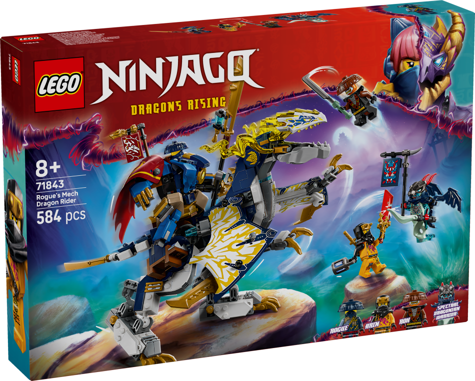71843 LEGO® Ninjago Rogue robots pūķa mugurā, 8+ gadi, 2025 gada modelis