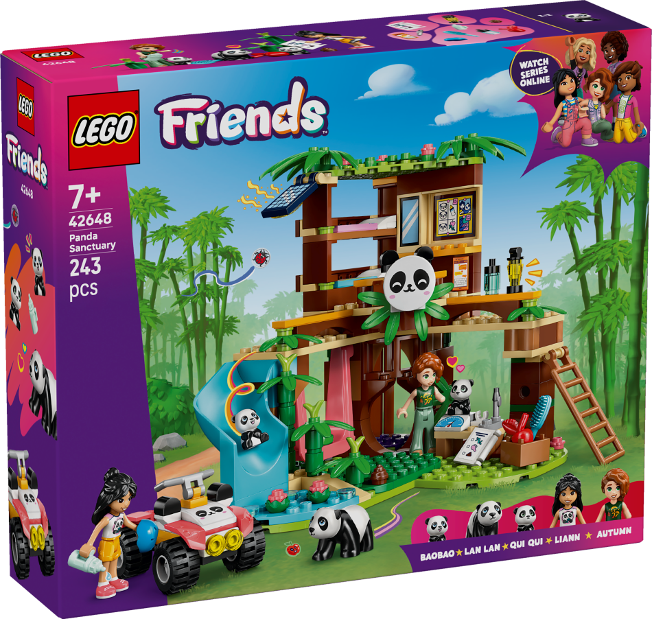 42648 LEGO® Friends Dzīvnieku aprūpes rezervāts pandām, 7+ gadi, 2025 gada modelis