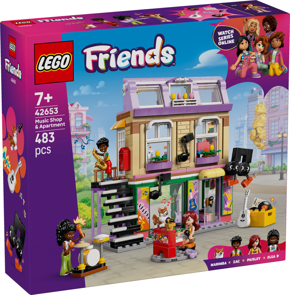 42653 LEGO® Friends Mūzikas veikals un dzīvoklis, 7+ gadi, 2025 gada modelis