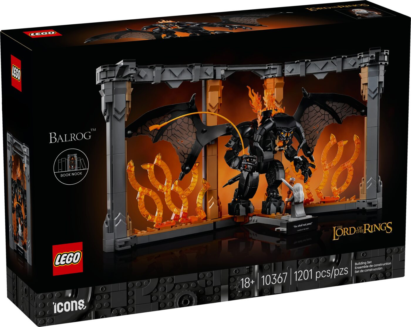10367 LEGO® ICONS™ Gredzenu pavēlnieks: Balroga grāmata-diorāma, 18+ gadi, 2024 gada modelis