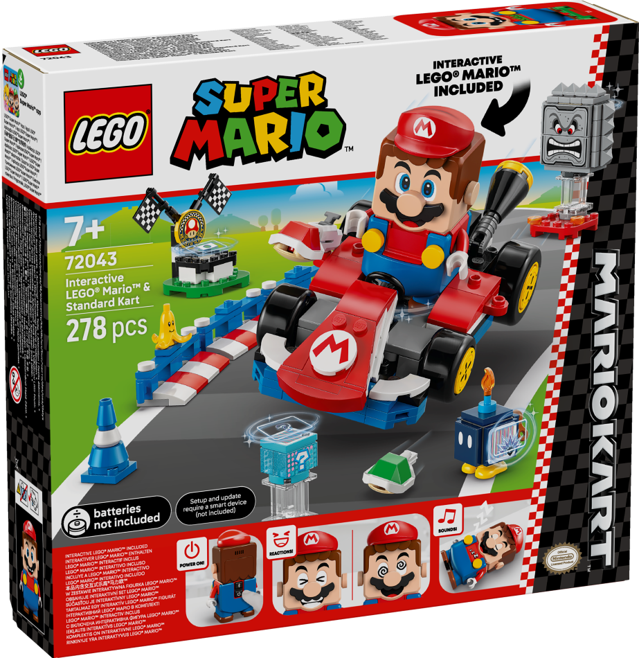 72043 LEGO® Super Mario Mario Kart™ – Interaktīvs LEGO® Mario™ un Standard Kart, 7+ , модель 2025 года
