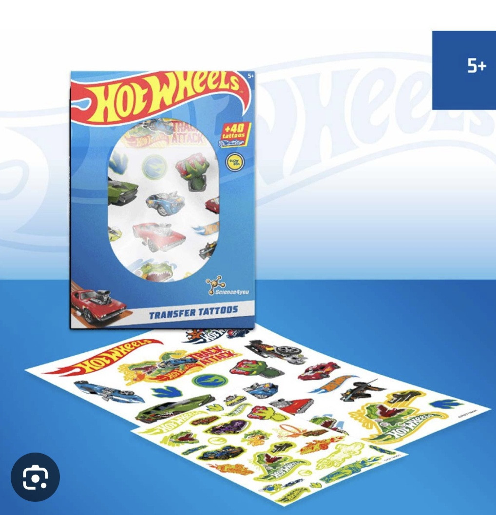 DJECO Tetovējumi bērniem - Hotwheels 40 gab, 5+ gadiem, Art. 4336