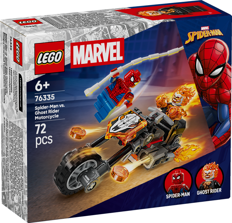 76335 LEGO® Marvel Super Heroes Spider-Man pret Ghost Rider uz motocikla , 6+ , модель 2026 года