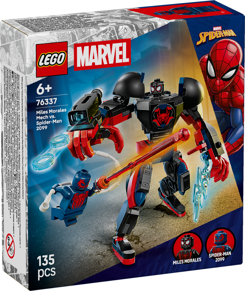 76337 LEGO® Marvel Super Heroes Miles Morales robots pret Spider-Man 2099 , 6+ gadi, 2026 gada modelis