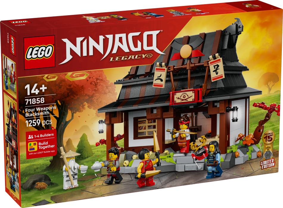71858 LEGO® Ninjago Četru ieroču kalēja 15. gadadiena , 14+ gadi, 2026 gada modelis