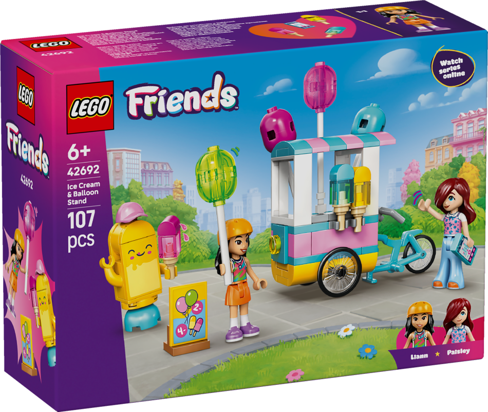 42692 LEGO® Friends Saldējuma un balonu kiosks , 6+ gadi, 2026 gada modelis