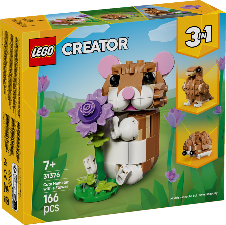 31376 LEGO® Creator Mīlīgs kāmītis ar ziedu , 7+ gadi, 2026 gada modelis