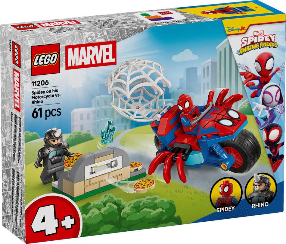 11206 LEGO® Spider Man Spidey uz motocikla pret Degunradzi , 4+ gadi, 2026 gada modelis