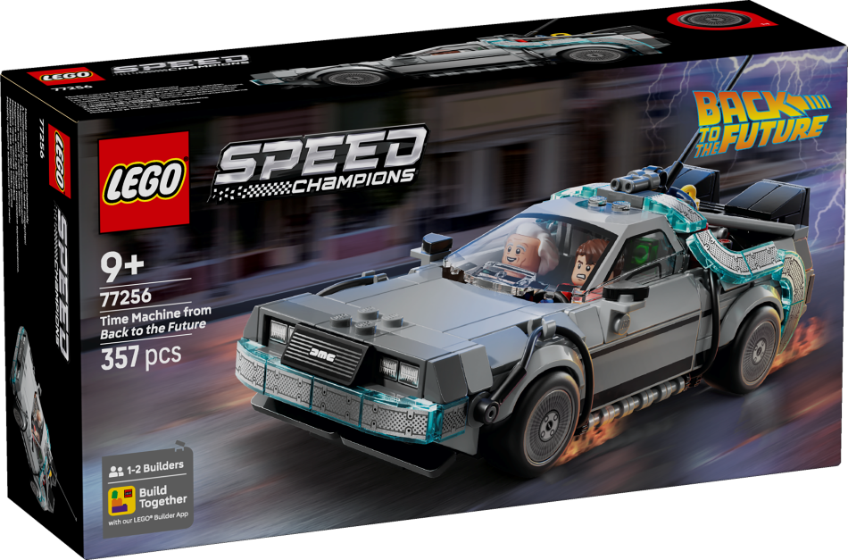 77256 LEGO® Speed Champions Laika mašīna no Atpakaļ nākotnē , 9+ gadi, 2026 gada modelis