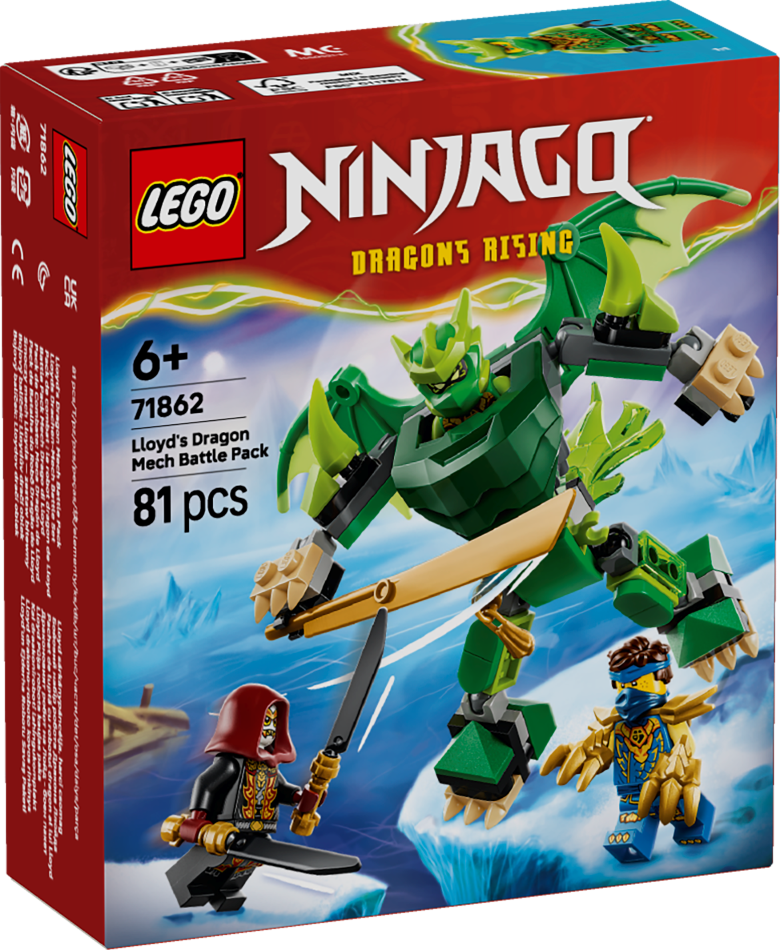 71862 LEGO® Ninjago Lloyd Pūķa robota kaujas paka, 6+ , модель 2026 года