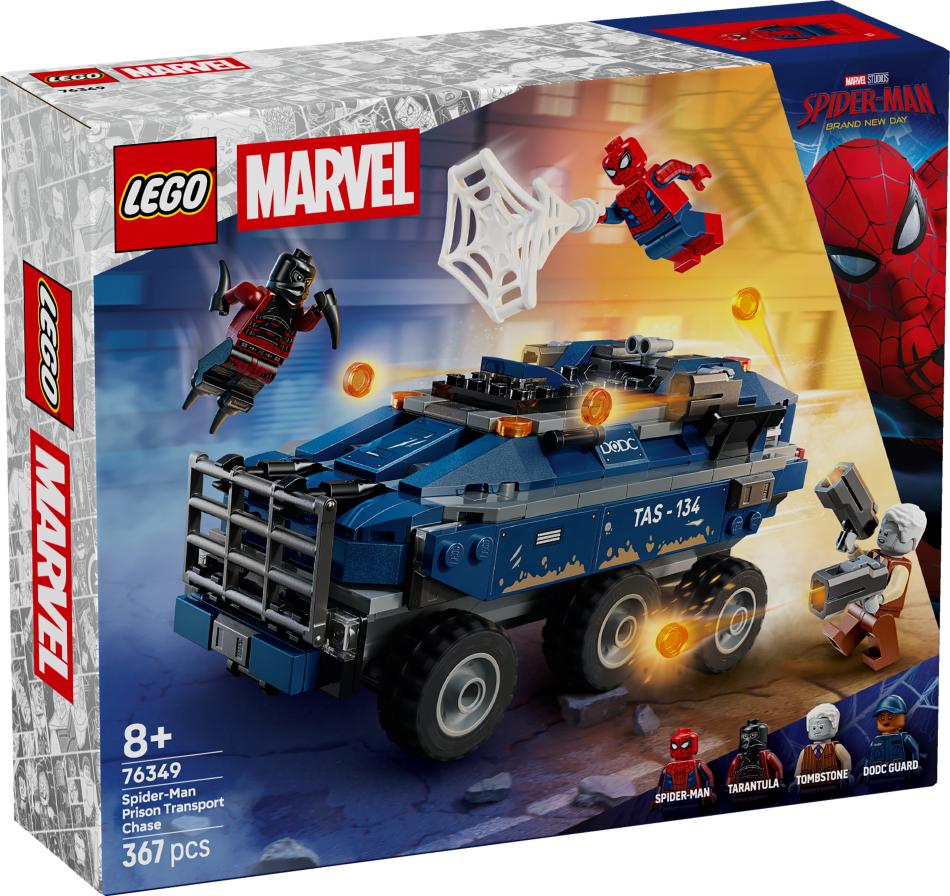 76349 LEGO® Marvel Super Heroes Zirnekļcilvēka cietuma transportlīdzekļa pakaļdzīšanās, 8+ , модель 2026 года