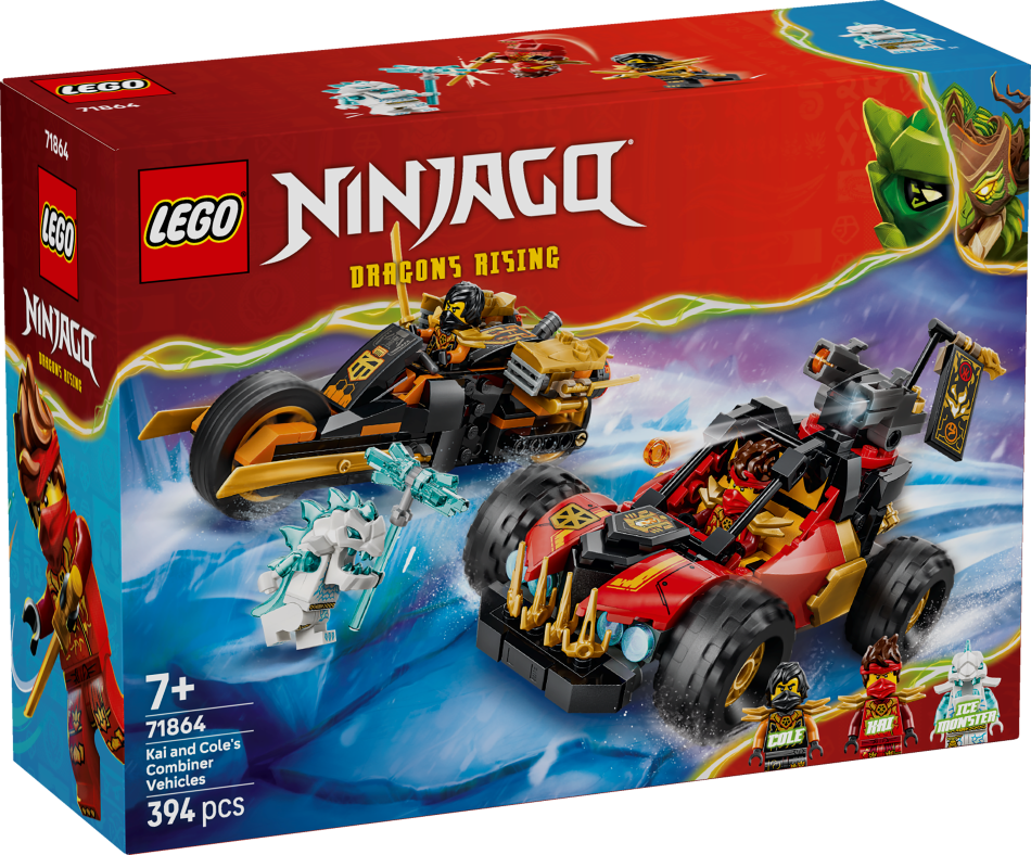 71864 LEGO® Ninjago Kai un Cole kombinētie transportlīdzekļi, 7+ gadi, 2026 gada modelis