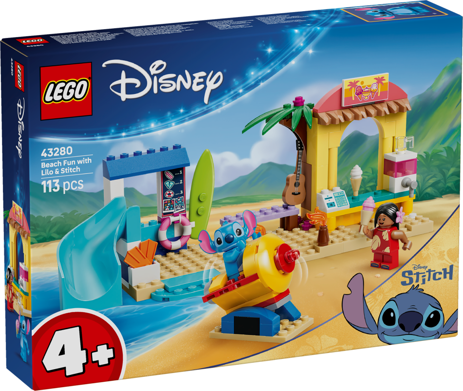 43280 LEGO® Disney Jautrība pludmalē ar Lilo un Stiču, 4+ gadi, 2026 gada modelis