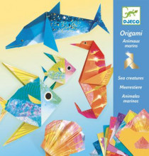 Djeco Origami - Jūras iemītnieki - ar metālisku spīdumu, 7-13 gadi, DJ08755