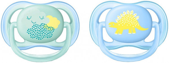 Philips Avent Ultra Air silikona māneklītis ar zīmējumu 2 gab., 0-6 mēn., SCF244/20z