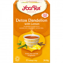 Yogi Bio Tea Detox Dandelion/Feel Pure with lemon attīrošā tēja ar citronu, 17 pac.