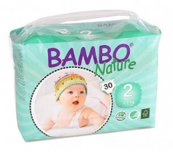 Bambo Nature Ekoloģiskās autiņbiksītes 2 Mini (3-6 kg), 30 gab.