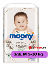 Moony Natural uzvelkamās biksītes ar kokvilnu M (5-10kg), 3 gab. (Ražots Japānā, Merries - līdzvērtīgs analogs)