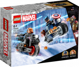 76260 LEGO® Marvel Super Heroes Melnās atraitnes un Kapteiņa Amerikas motocikli, 8+ gadi, 2023 gada modelis