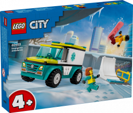 60403 LEGO® City Ātrās palīdzības auto un snovotājs, 4+ gadi, 2024 gada modelis