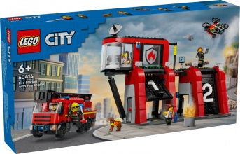 60414 LEGO® City Ugunsdzēsēju depo un ugunsdzēsēju auto,6 + лет, модель 2024 года
