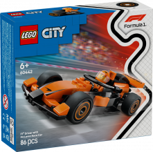 60442 LEGO® City F1® pilots ar McLaren sacīkšu auto, 6+ gadi, 2025 gada modelis