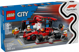 60443 LEGO® City F1® pitstops un autotehniķi ar Ferrari auto, 6+ gadi, 2025 gada modelis