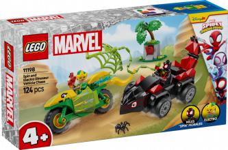 11198 LEGO® Marvel Spidey Spin un Electro dinozauru transportlīdzekļu pakaļdzīšanās , 4+ , модель 2025 года
