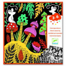 Djeco Krāsojamās samta bildītes Brīnumzeme, 5 kartiņas 20x 20 cm, 6-9 gadi, DJ09626