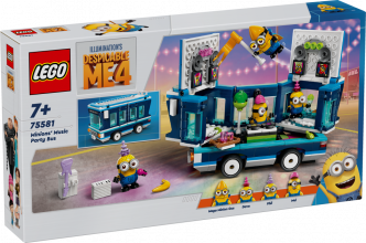 75581 LEGO Despicable Me 4 Minionu mūzikas ballīšu autobuss 7+ gadi, 2025 gada modelis