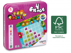 Magnētiska galda spēle 4 Frogs ( Cayro) metāla kastē, 4+ gadiem, Art. 777