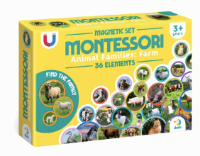 Dodo Montessori izglītojošas puzles magnētiskais komplekts Dzīvnieku ģimenes: Ferma, 3+ gadiem, Art. 200271