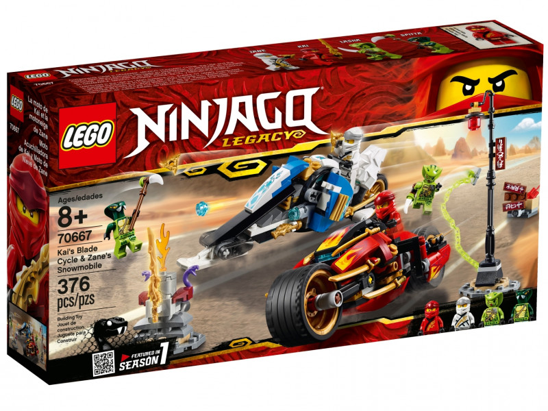 70667 LEGO® Ninjago Мотоцикл-клинок Кая и снегоход Зейна, 8+ лет