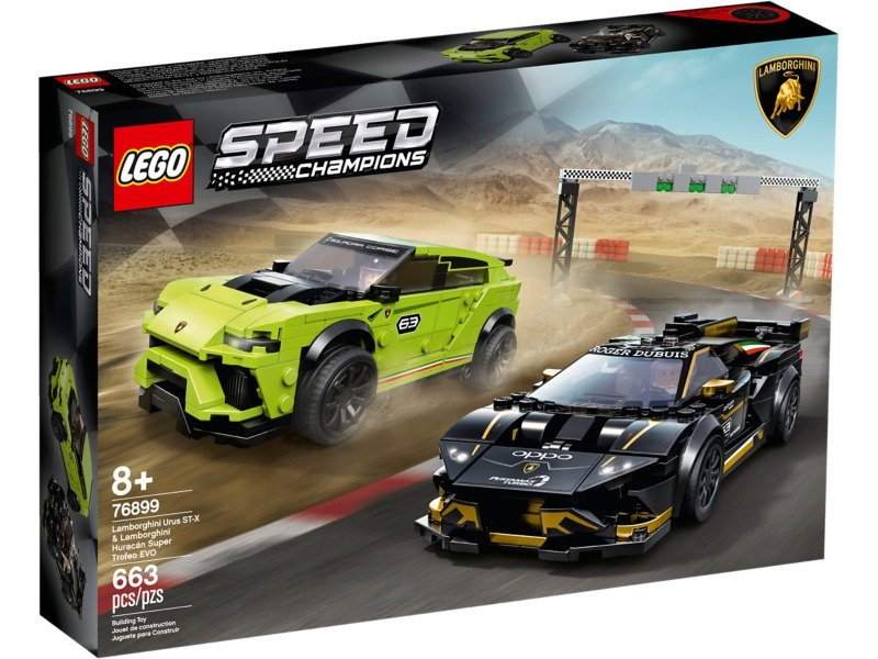 76899 LEGO® Speed Champions Lamborghini Urus ST-X & Lamborghini Huracán Super Trofeo EVO, 8+ gadi